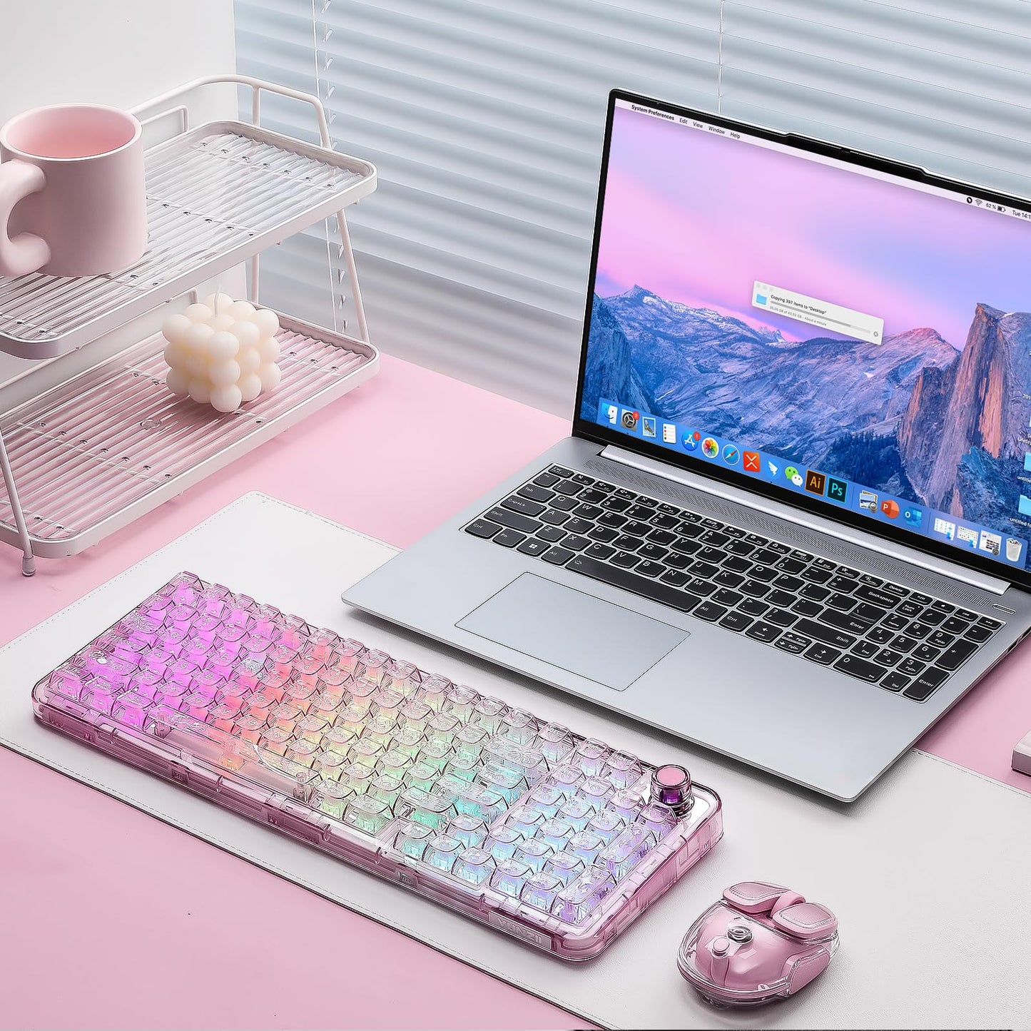 YUNZII X98 QMK/VIA Wireless Mechanical Gaming Keyboard with Knob,Tri-Mode BT5.0/USB-C/2.4GHz Hot Swappable Keyboard,Pre-lubed Switches Gasket Mount RGB Backlit for Wins/Mac (Pink, Snow Switch)