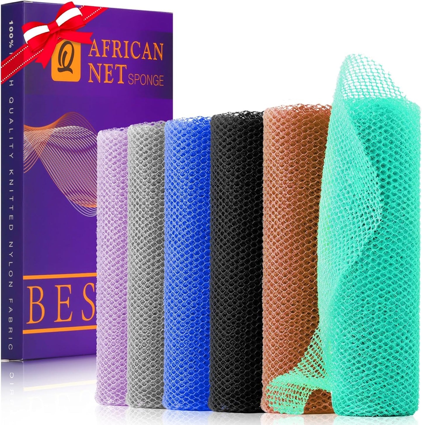 3-Piece African Exfoliating Net Bath Sponge Set | Skin Smoother | Daily Use