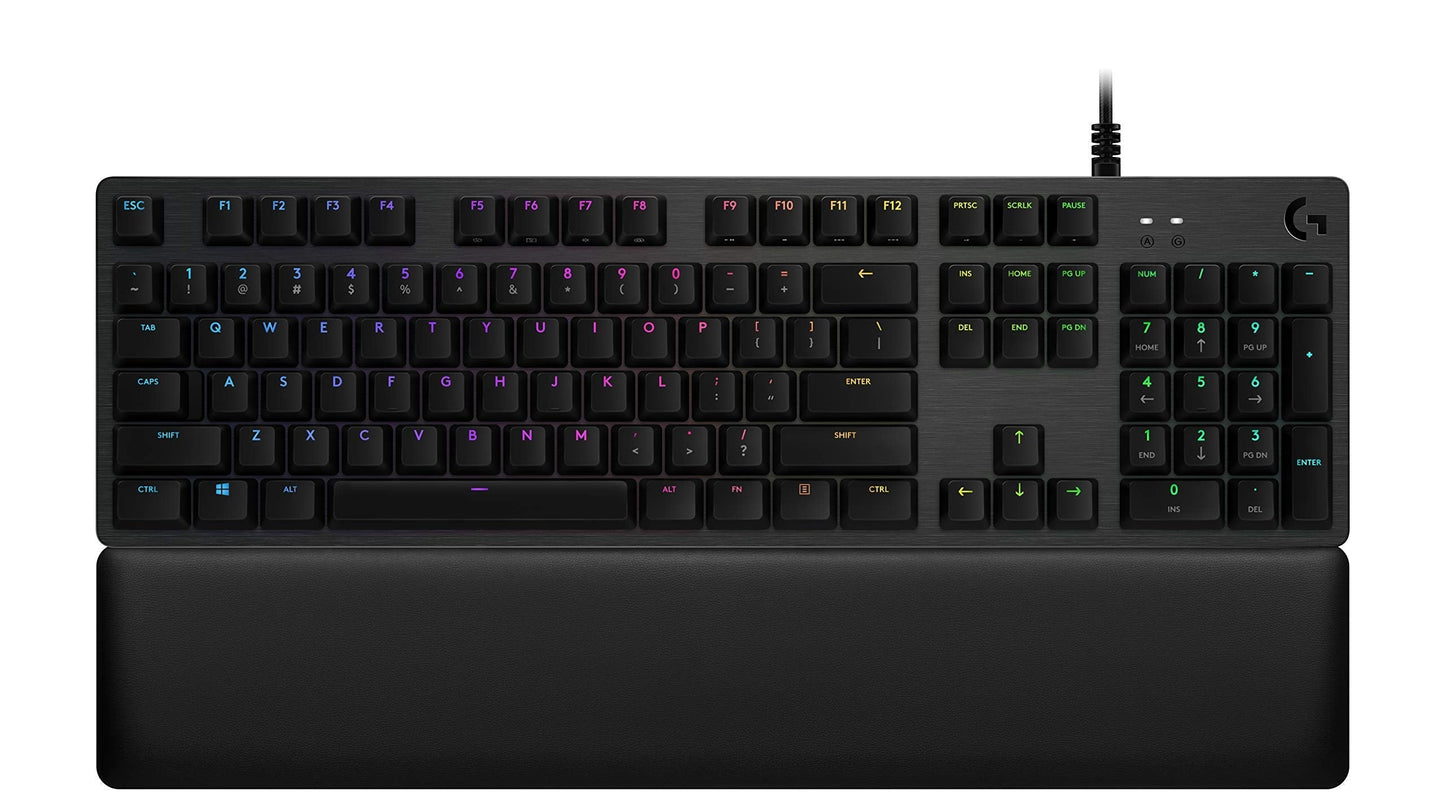 Logitech G513 Carbon LIGHTSYNC RGB Mechanical Gaming Keyboard with GX Blue Switches - Clicky (Renewed)