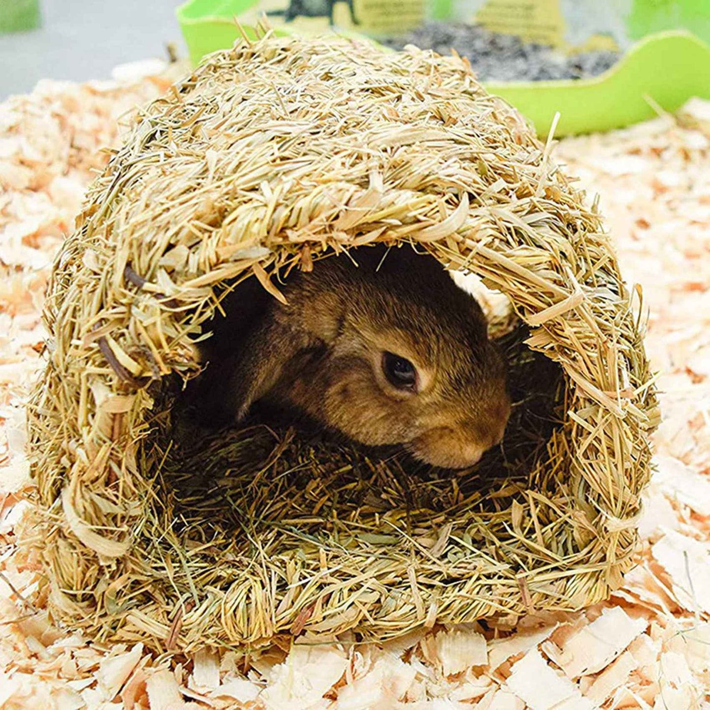 2X Grass House Tunnel Hutch Woven Hut for Laying Or Sleeping Edible Chew Home for Rabbits and Small Animals
