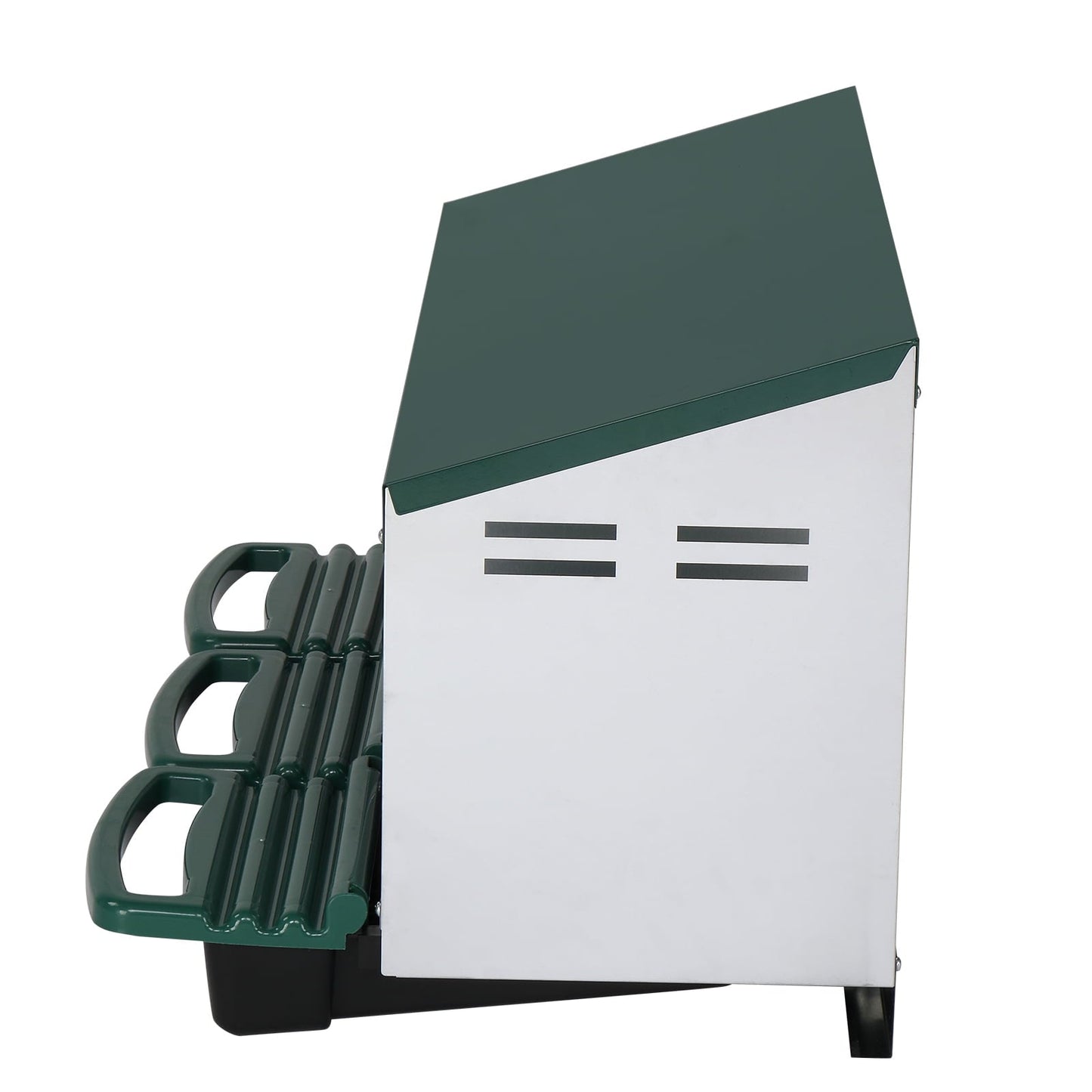 3 Compartment Roll Out Chicken Nesting Box w/ Plastic Basket - Steel Frame 31.9x20.1x18.5in（Green）