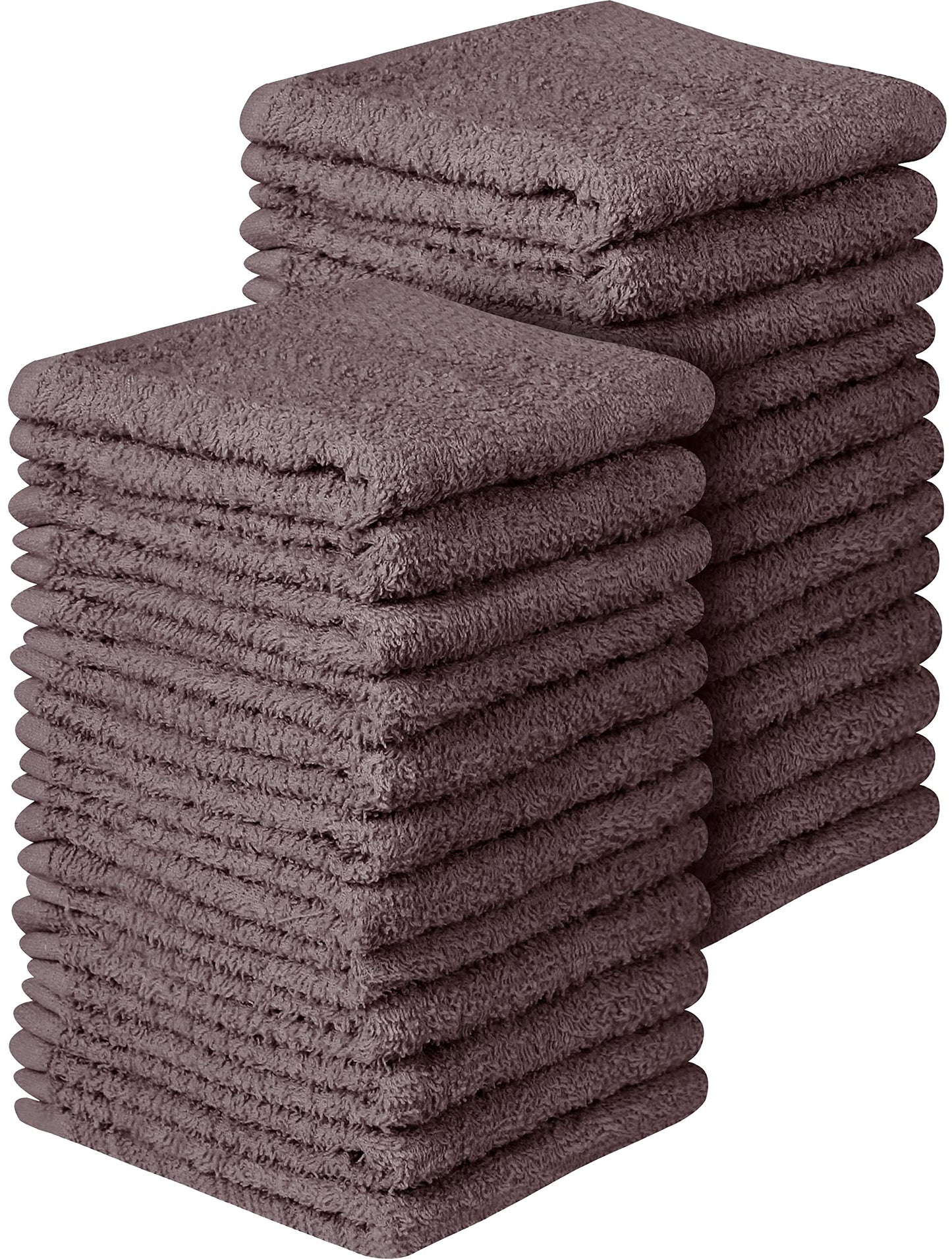 Towel and Linen Mart 100% Cotton - 24 Pack Wash Cloth Set -Grey Color Flannel Face Cloths, Highly Absorbent and Soft Feel Fingertip Towels (Grey, Pack of 24)