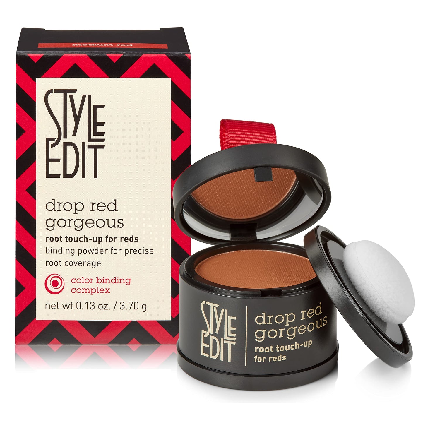 Style Edit Root Touch Up Powder for Medium Red Hair | Cover Up Hair Color for Grays and Roots Coverage | Mineral Infused Binding Hairline Powder | 0.13 oz. Tub