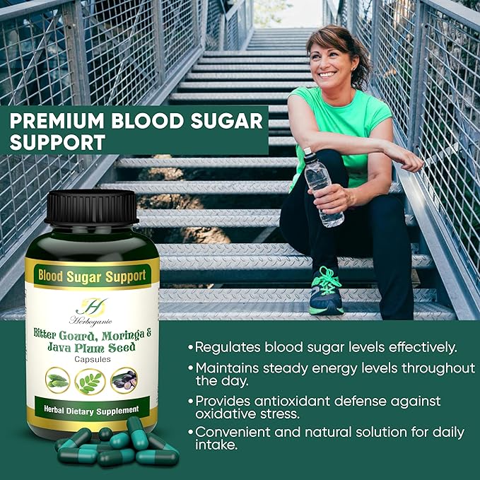 Bitter Gourd Moringa and Java Plum Seed Capsules | 500mg |All Natural Detoxification | 60 Capsules