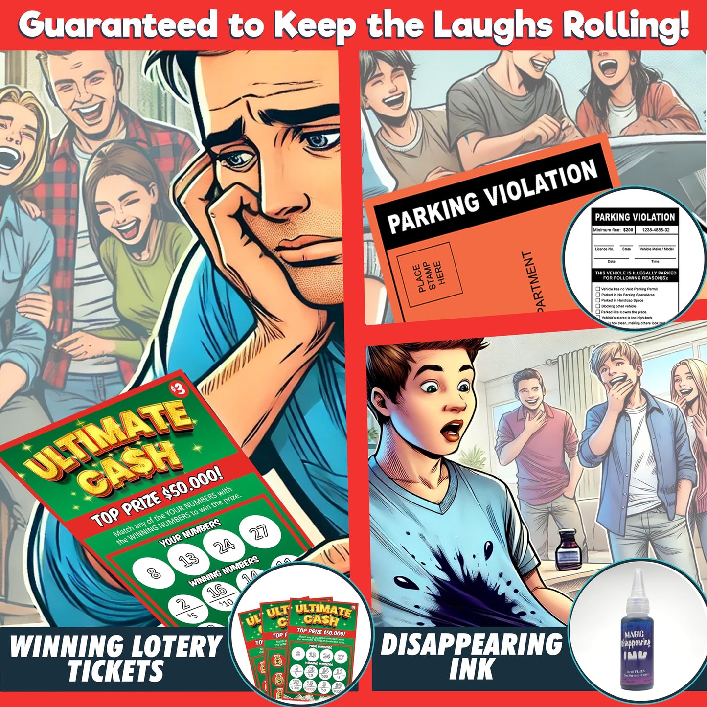 BLOONSY Prank Kit for Teens and Adults | Fart Spray, Cricket Noise Maker and Over 20 Prank Stuff | Prank Toys Pack Set Box for Gifts for Kids