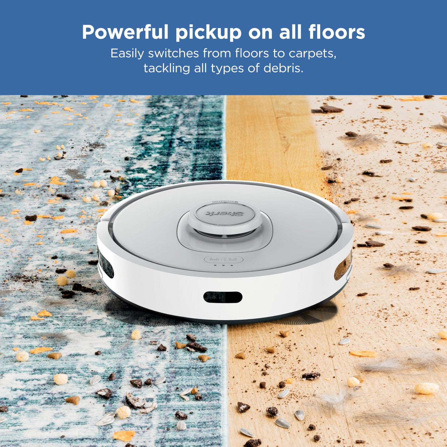 Shark IQ Robot Vacuum with Bagless Self-Empty 60 Day Capacity Base, Multi-Surface Cleaning, Powerful Suction, Pet Hair Pickup, for Carpets & Hardfloors, Home Mapping, White, RV2302AE