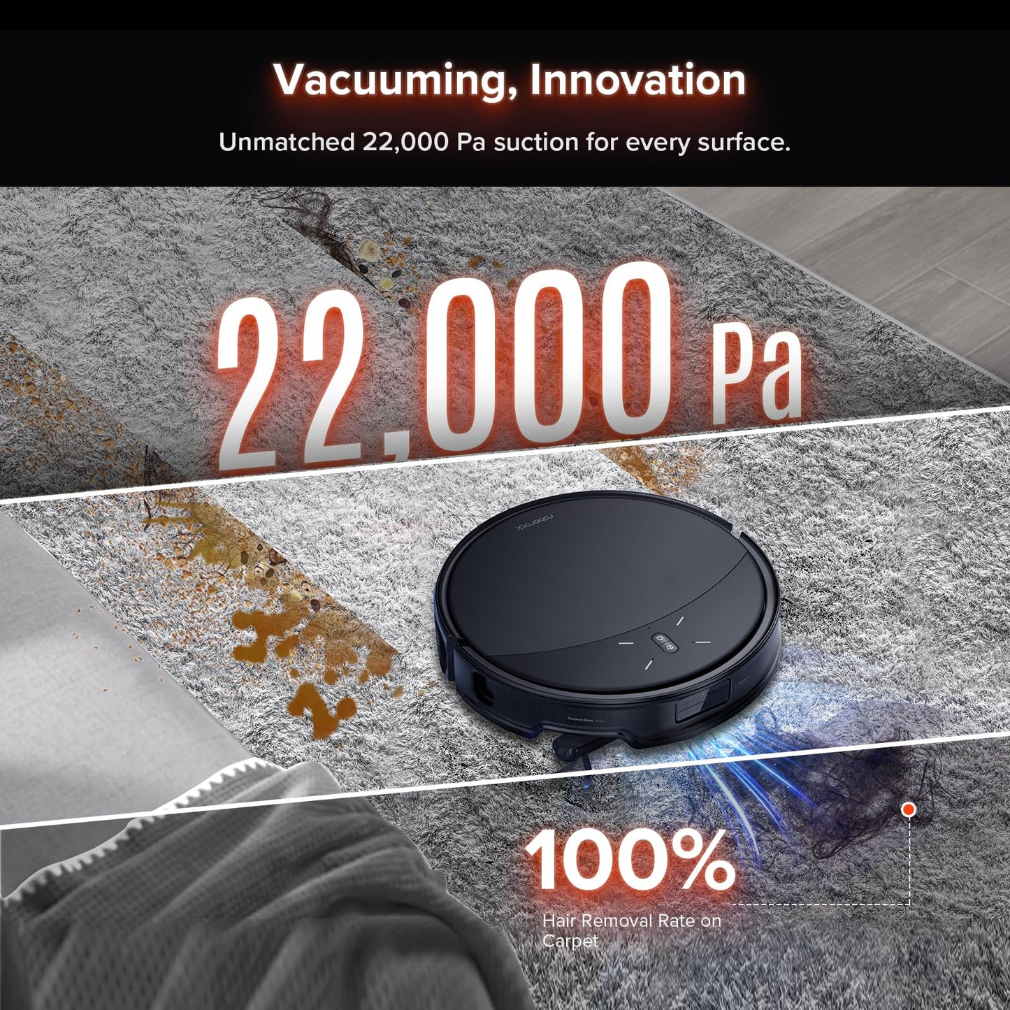 roborock Saros 10R Robot Vacuum and Mop, Powerful Suction, Zero-Tangling, 3.14’’ Ultra Slim, FlexiArm Riser Technology for Carpet & Floor, Corner & Edge Cleaning, Self-Emptying, Hot Air Drying, Black