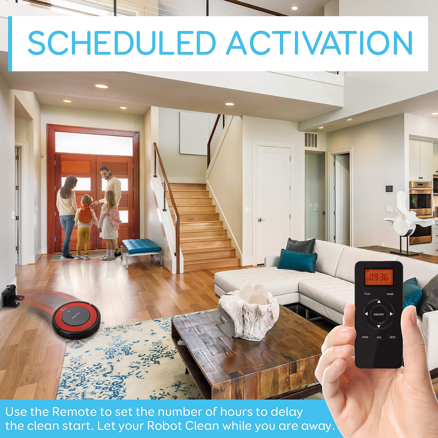 SereneLife Robot Vacuum Cleaner and Dock - 1500pa Suction Scheduling Activation and Charging Dock - Robotic Home Cleaning for Carpet Hardwood Floor Pet Hair & Allergies Friendly - Pure Clean PUCRC95.8