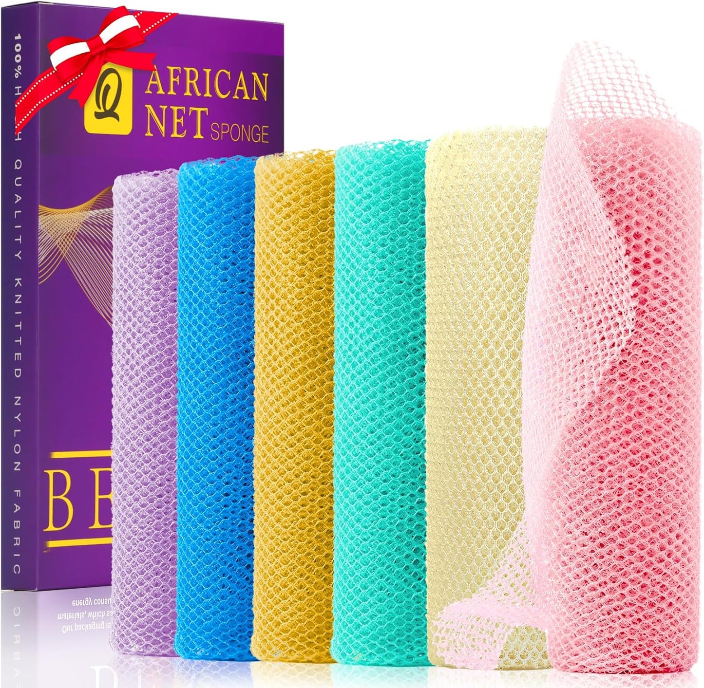 3-Piece African Exfoliating Net Bath Sponge Set | Skin Smoother | Daily Use