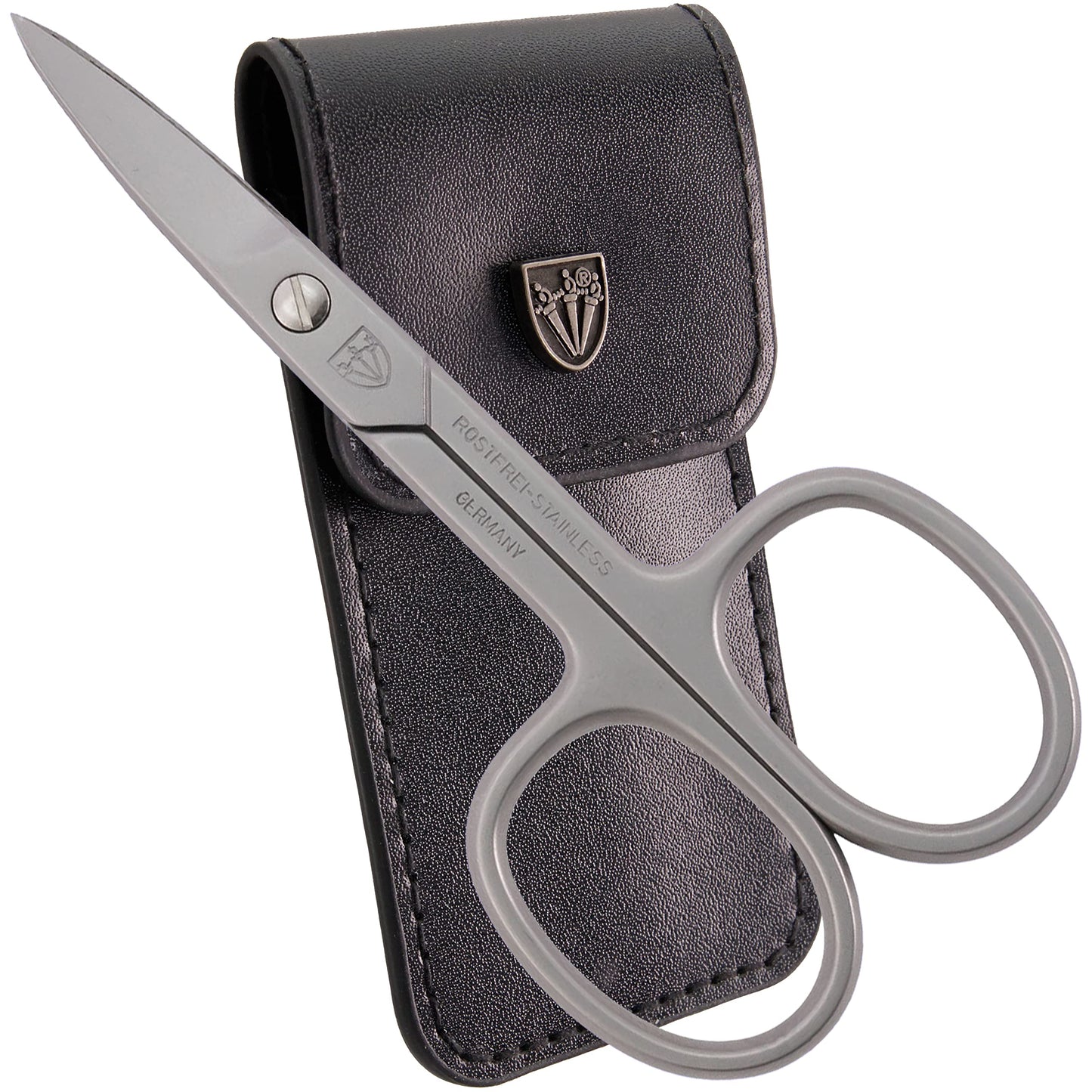 3 Swords Germany - brand quality STAINLESS STEEL INOX STRAIGHT NAIL SCISSORS (1 PIECE) with case for manicure pedicure - nail care by 3 Swords - Made in Germany