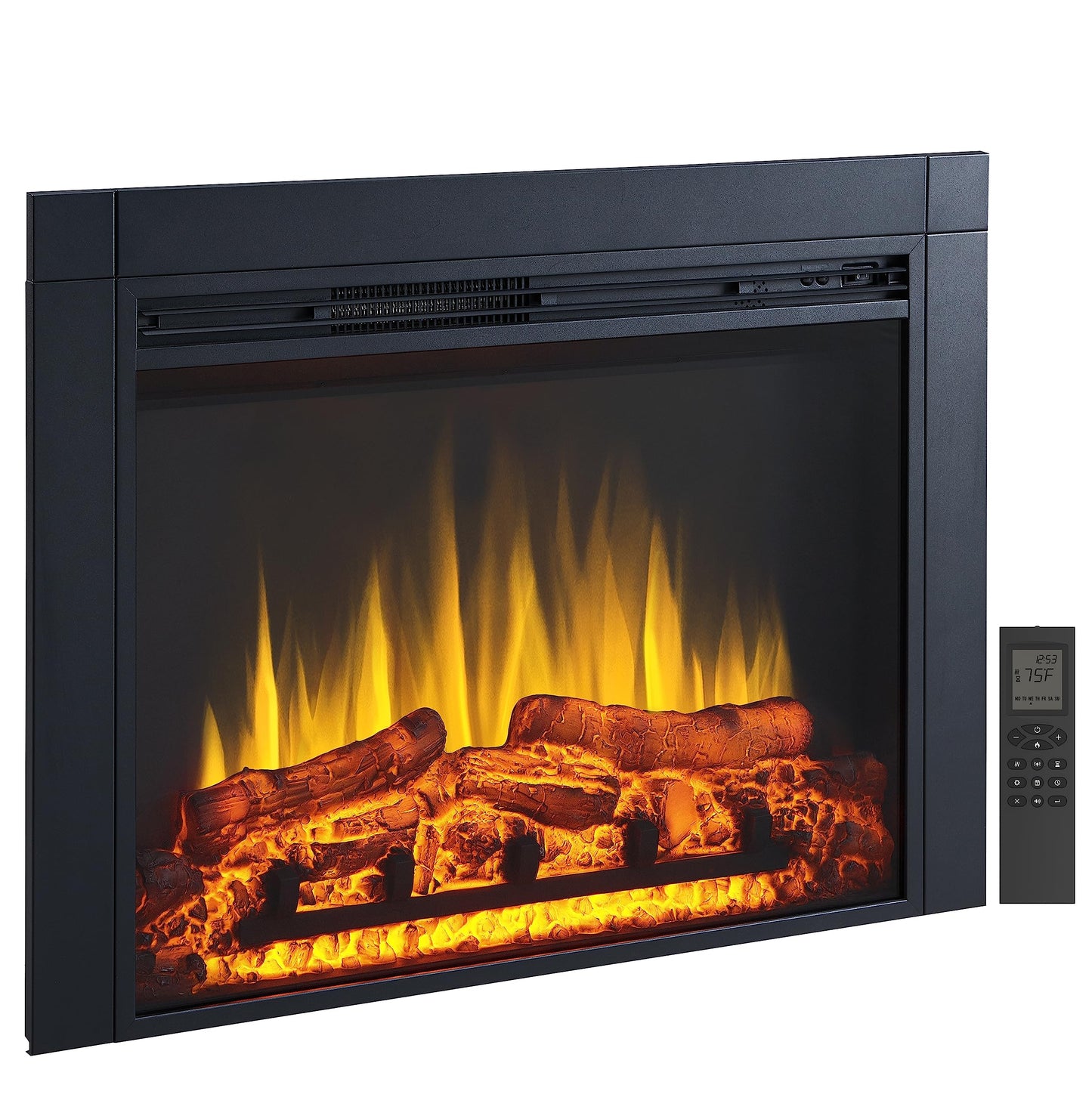 LegendFlame Jaden 36" W x 26" H (EF443) Electric Fireplace Insert with Front Trim Kit, Fire Crackling Sound, 750W/1500W Heater, Remote Control