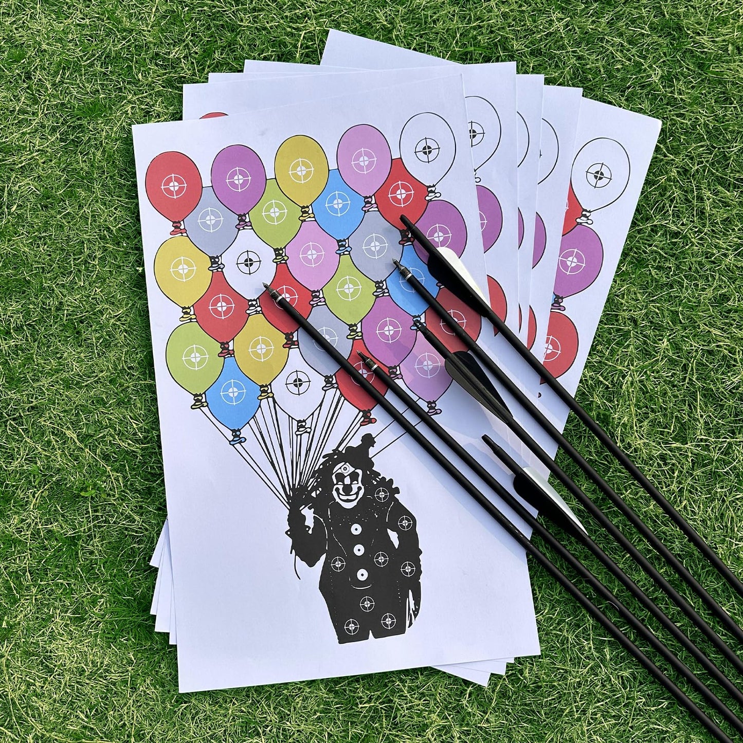 30 Pcs Shooting Targets for The Range - 20 x 12 Inches Zombie Archery Targets Paper, Bow and Arrow Targets Paper for Backyard, for Indoor Outdoor Practice & Shooting (MIX-Clown+Zombie)
