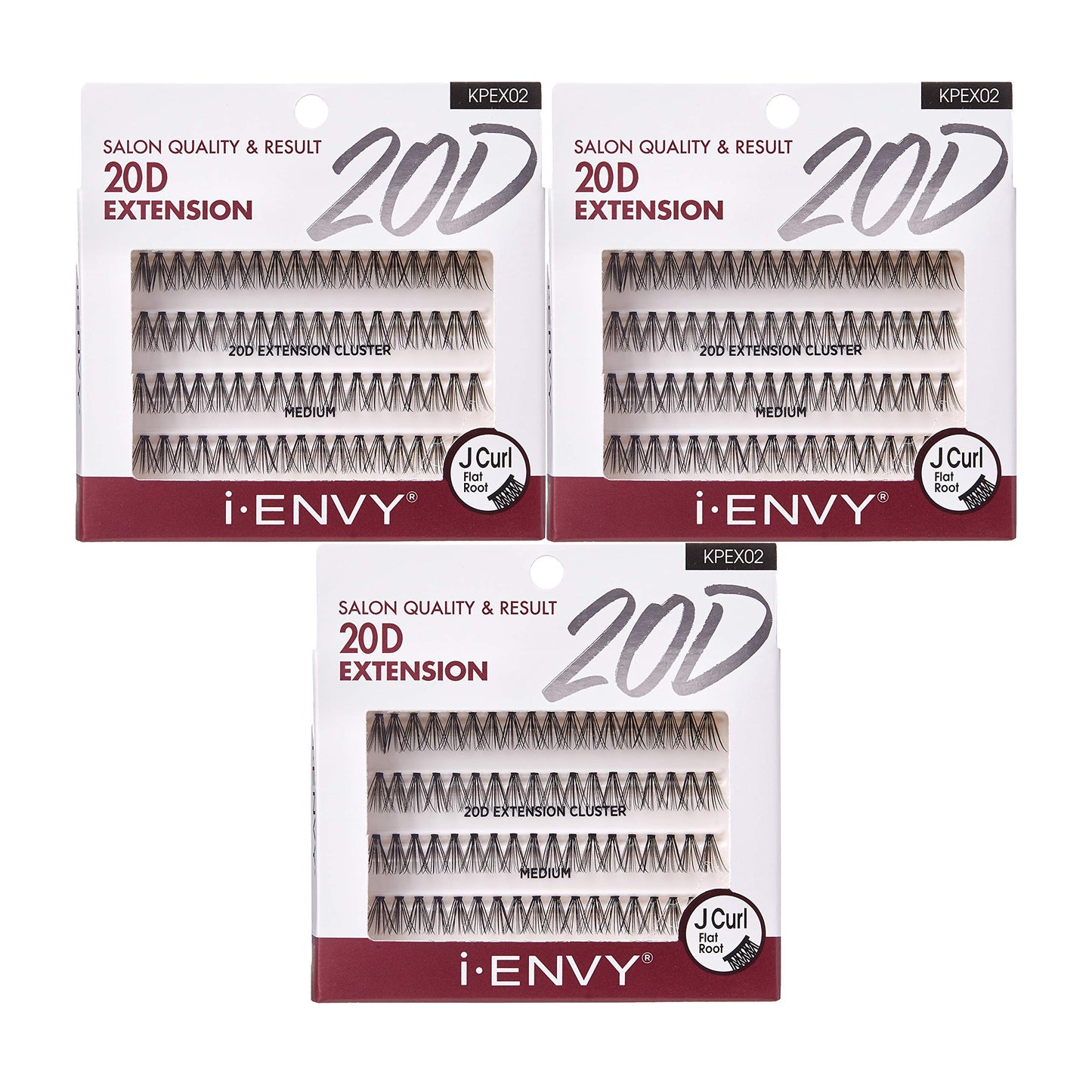 i-ENVY 20D Extension Cluster Individual Lashes (Medium, 3 PACK)