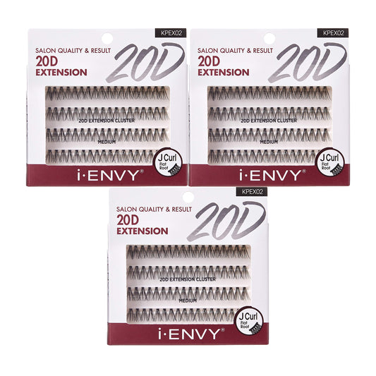 i-ENVY 20D Extension Cluster Individual Lashes (Medium, 3 PACK)