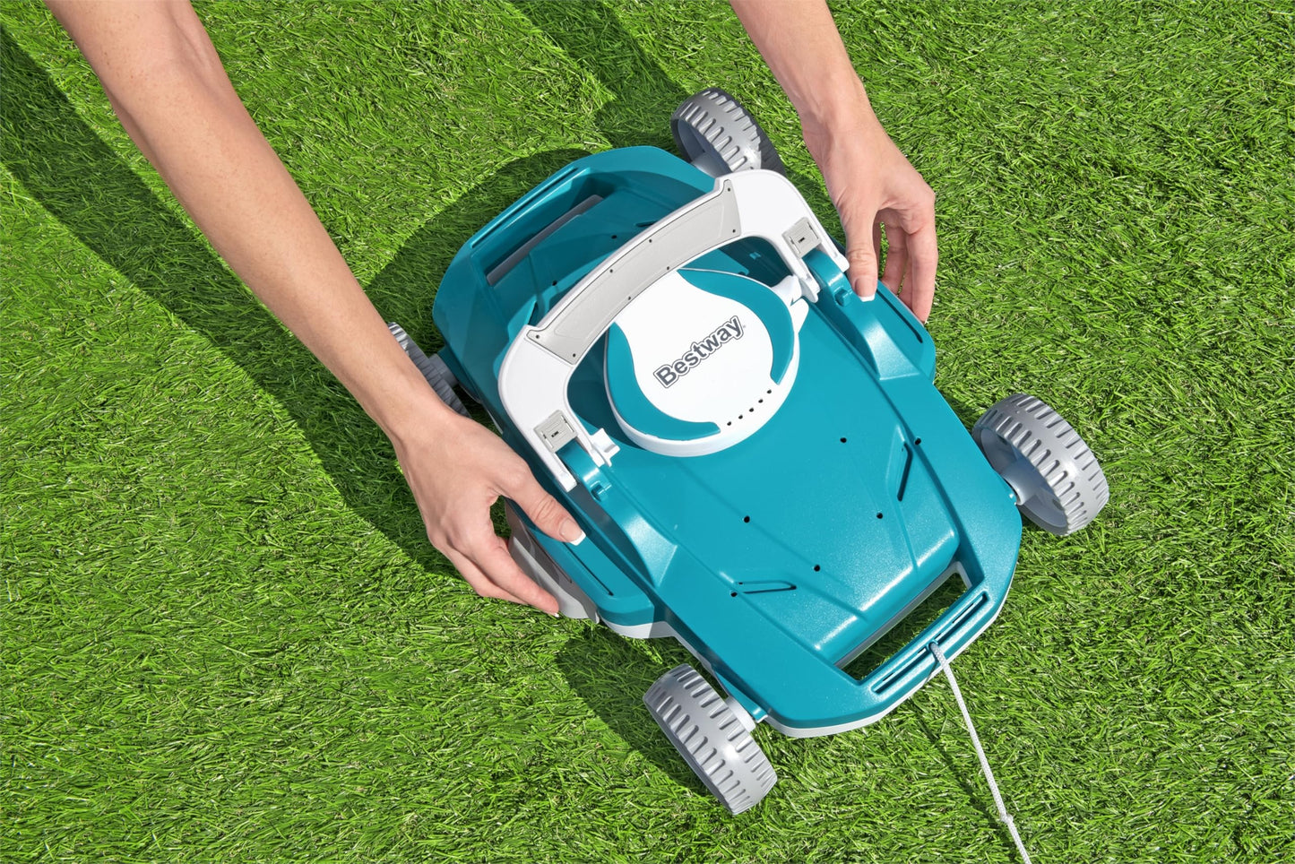 Bestway: AquaTronix: G200 Robotic Pool Vacuum - Cordless Debris Cleaning for Flat-Bottom in/Above Ground Swimming Pools, Maintenance Up to 538 SqFt