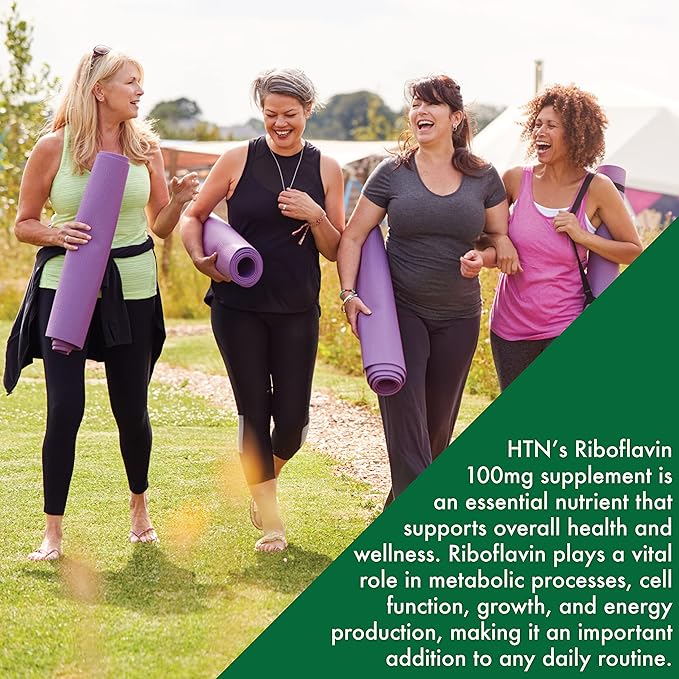 Health Thru Nutrition Riboflavin 100mg Vitamin B2 100 Vegecaps | Supports Healthy Energy Metabolic Function & Nervous System | 3rd Party Tested | Non-GMO Soy & Gluten Free Hypoallergenic