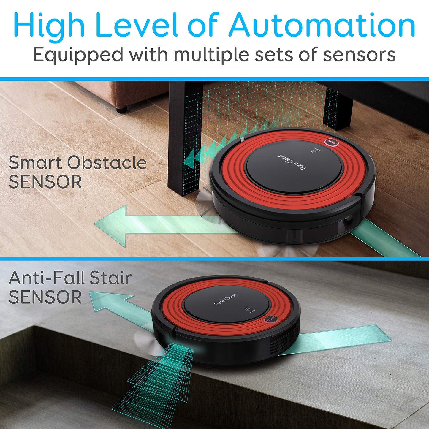 SereneLife Robot Vacuum Cleaner and Dock - 1500pa Suction Scheduling Activation and Charging Dock - Robotic Home Cleaning for Carpet Hardwood Floor Pet Hair & Allergies Friendly - Pure Clean PUCRC95.8