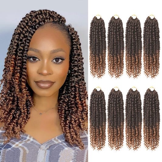 Bileaf Passion Twist Crochet Hair 12 Inch Passion Twist Hair Crochet Twist Braids Bohemian Braiding Hair Curly Ends 8 Packs Croc