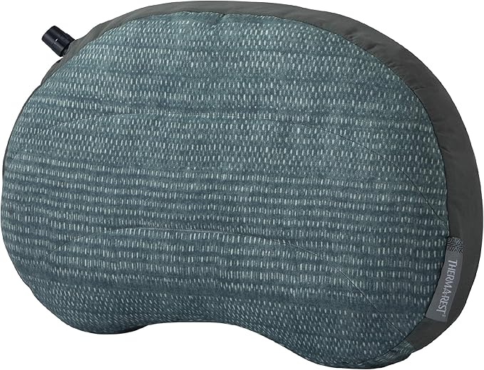 Therm-a-Rest Air Head Inflatable Travel Pillow for Camping and Travel, Blue Woven, Regular - 11 x 15.5