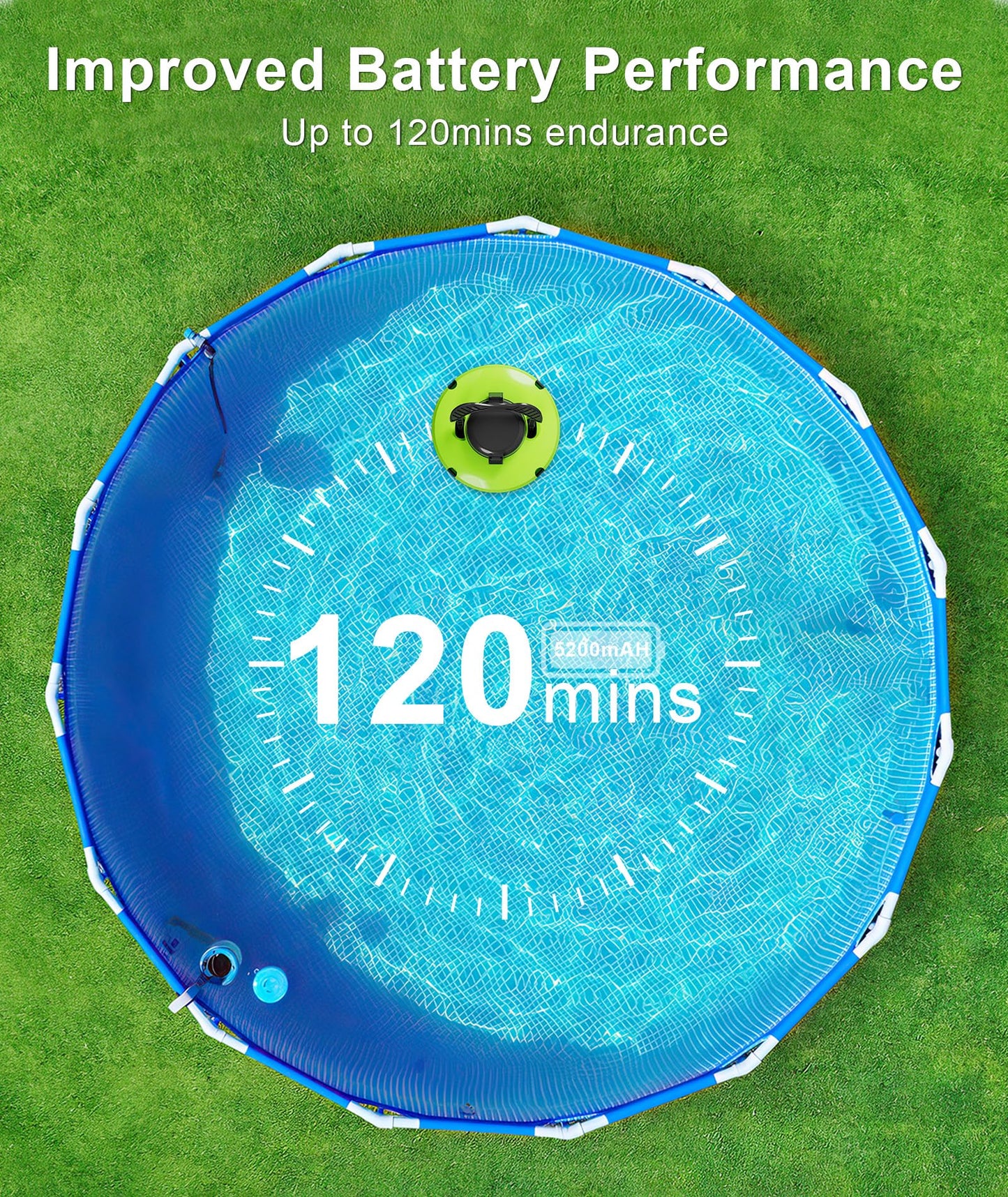 2025 Upgrade Robot Pool Vacuum for Above Ground Pool, Cordless Robotic Pool Cleaner Dual Motors, 120 Mins Runtime, Auto-Dock, Automatic Pool Vacuum Cleaner for In-Ground Flat Pools Up to 1000 Sq.Ft