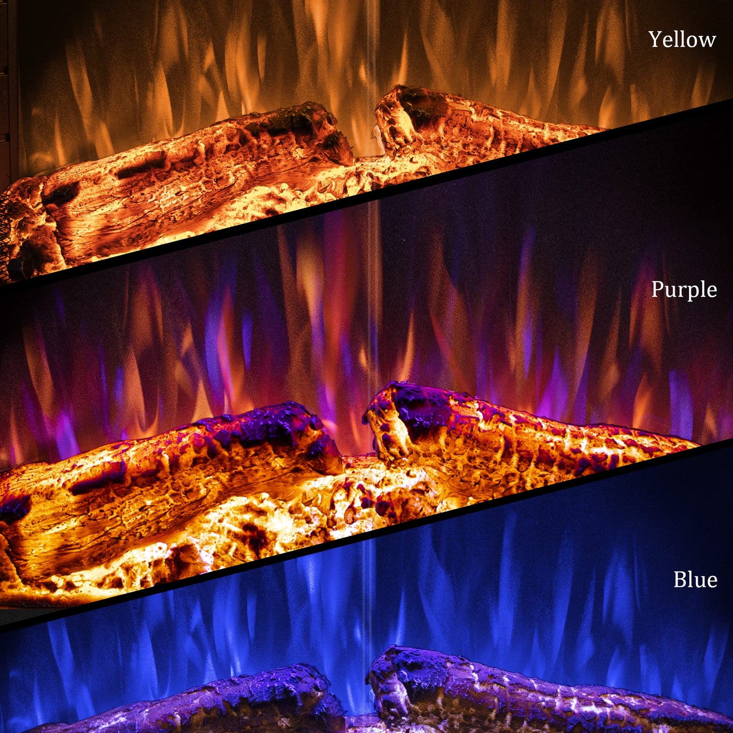 Benrocks 40'' Electric Fireplace Inserts with Glass Door, Electric Fireplace Heater with Fire Crackling Sound, Adjustable Top Light & Flame Speed, Overheating Protection, 750/1500W Black