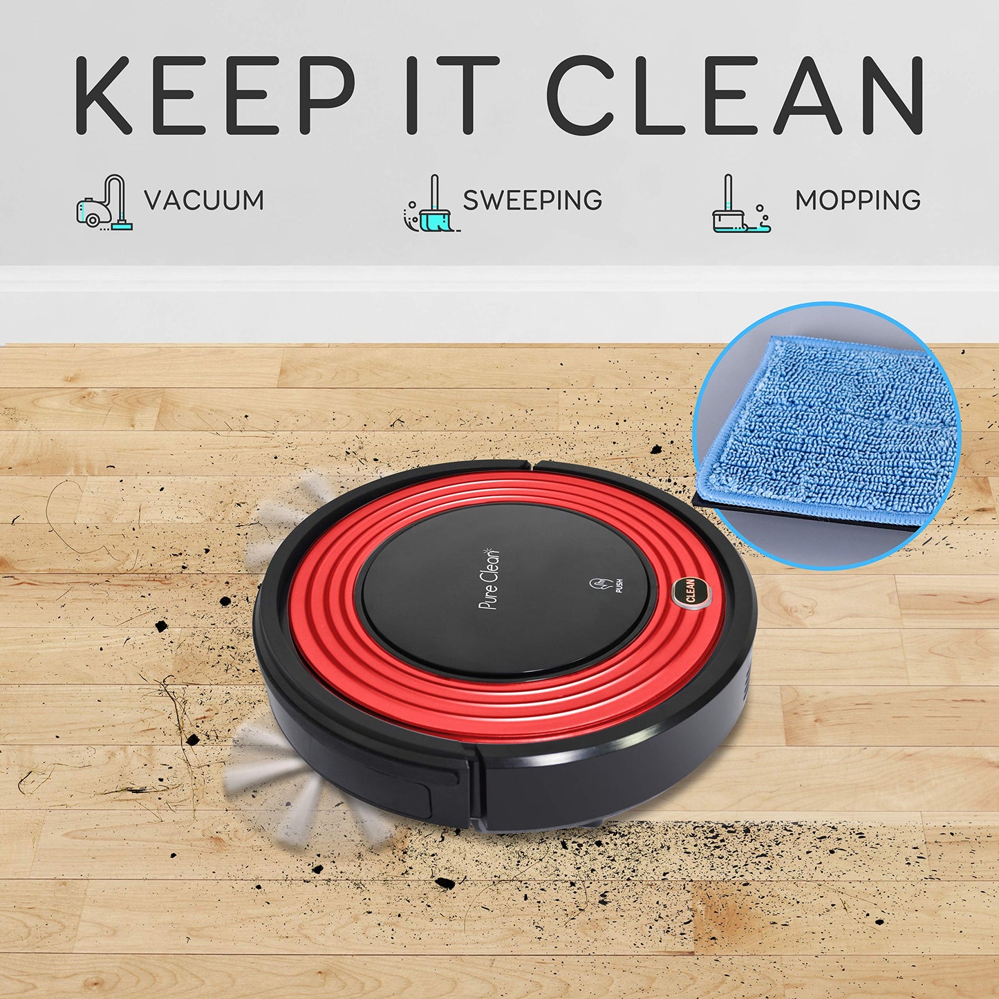 SereneLife Robot Vacuum Cleaner and Dock - 1500pa Suction Scheduling Activation and Charging Dock - Robotic Home Cleaning for Carpet Hardwood Floor Pet Hair & Allergies Friendly - Pure Clean PUCRC95.8