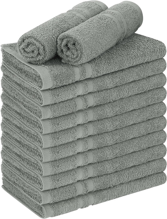 Utopia Towels Cotton Bleach Proof Salon Towel 16 by 27 inches, Bleach Safe Gym 100% Cotton Hand Towel, 12 Pack, Grey