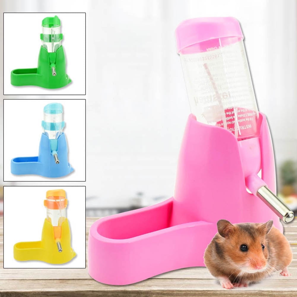 3 in 1 Hamster Hanging Water Bottle Pet Auto Dispenser with Base for Dwarf Hamster Mouse Rat Hedgehog