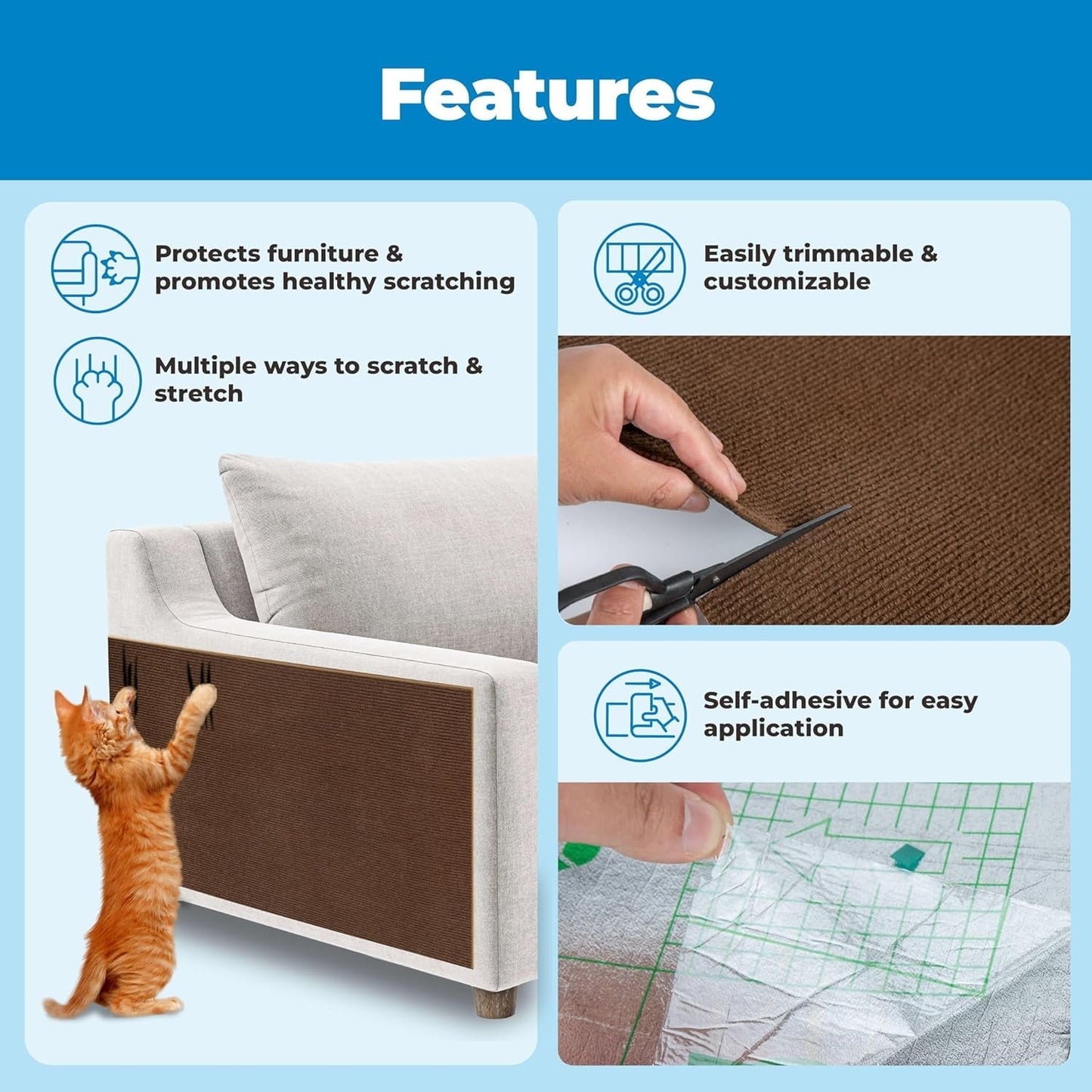 Best Pet Supplies Catify Sloped Sisal Cat Scratchers for Indoor Cats, Climbing Ramp Fun and Interactive Indoor Play, Supports Natural Pet Behaviors, Heavy Duty - Gray