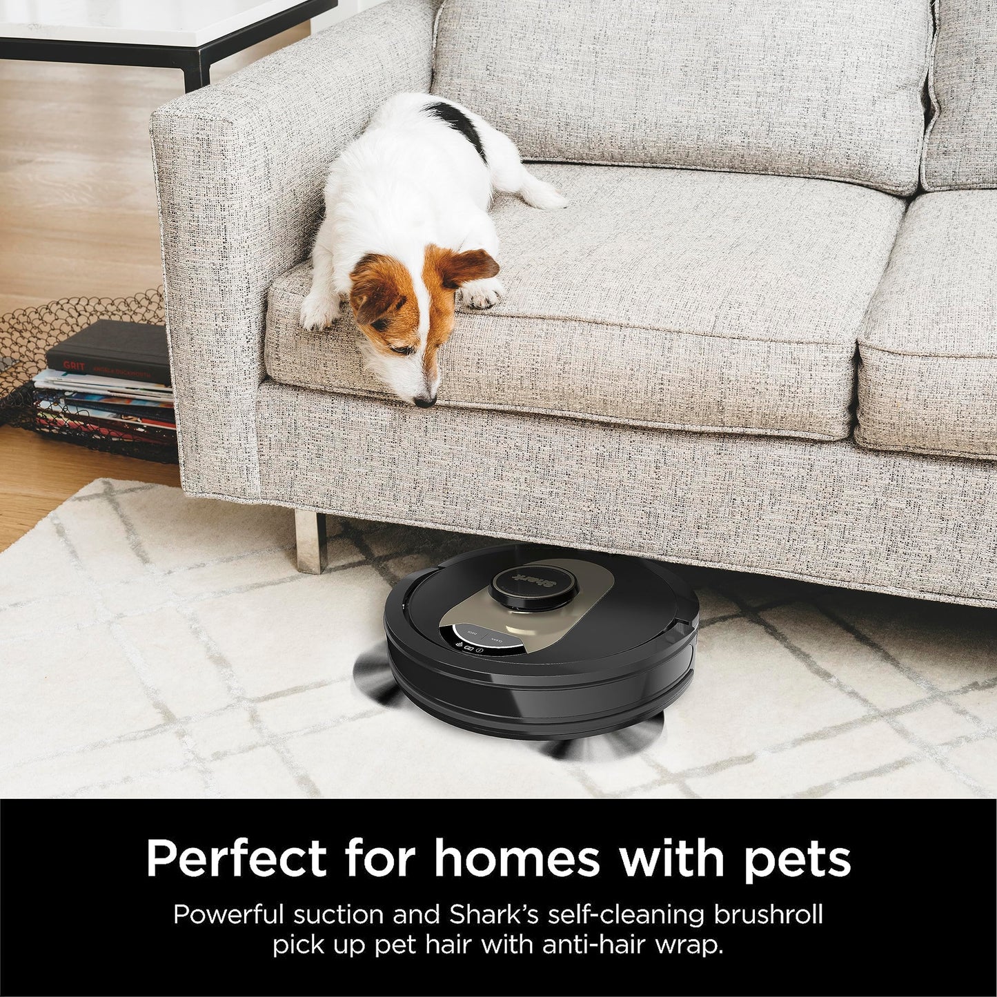 Shark AV2501AE AI Robot Vacuum with XL HEPA Self-Empty Base, Bagless, 60-Day Capacity, LIDAR Navigation, Perfect for Pet Hair, Compatible with Alexa, Wi-Fi Connected, Carpet & Hard Floor, Black