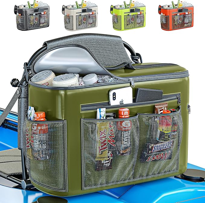 Skywin Kayak Cooler Behind Seat, Waterproof Cooler for Kayaking, Compatible with Lawn Chair Style Seats, Stores Drinks and Keeps Them Cool All Day