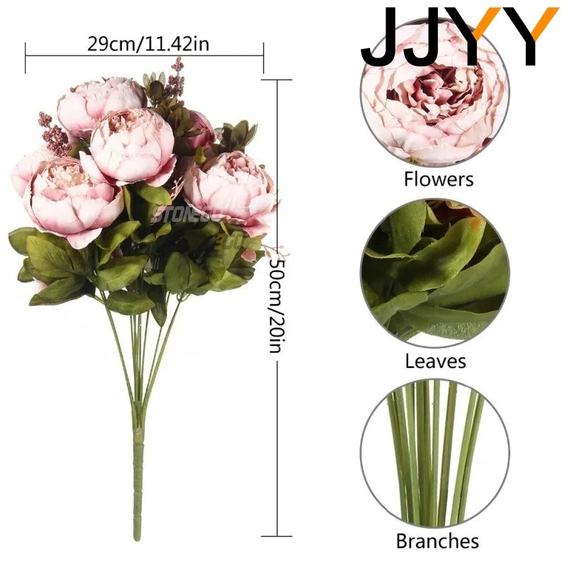 13-Head European Style Peony Bouquet