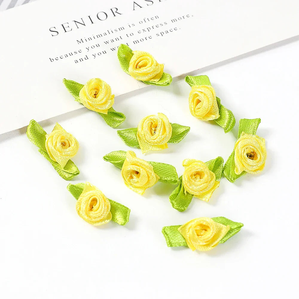 100PCS Mini Rose Artificial Flower Heads