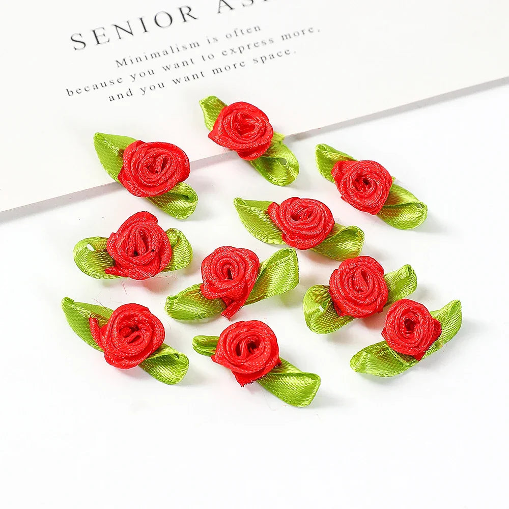 100PCS Mini Rose Artificial Flower Heads