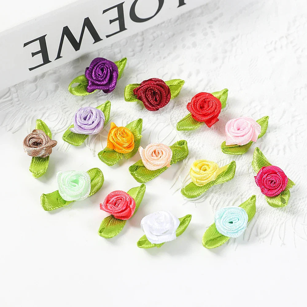 100PCS Mini Rose Artificial Flower Heads