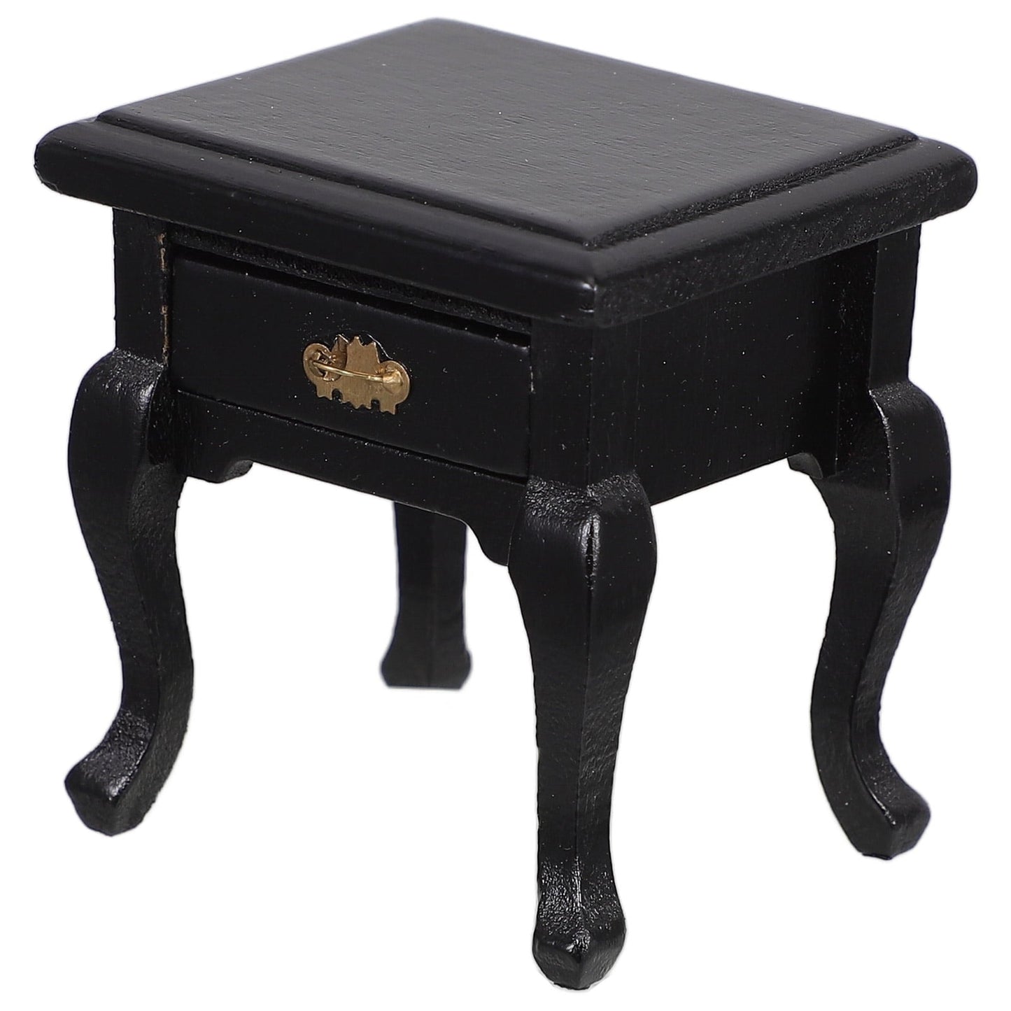 HORIALENCE 1Pcs Miniature End Table 2.1x1.9x1.7in Black Wooden Square French Country For Dollhouse Furniture Hobbyists