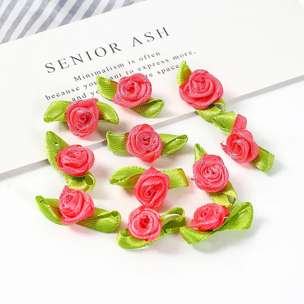 100PCS Mini Rose Artificial Flower Heads