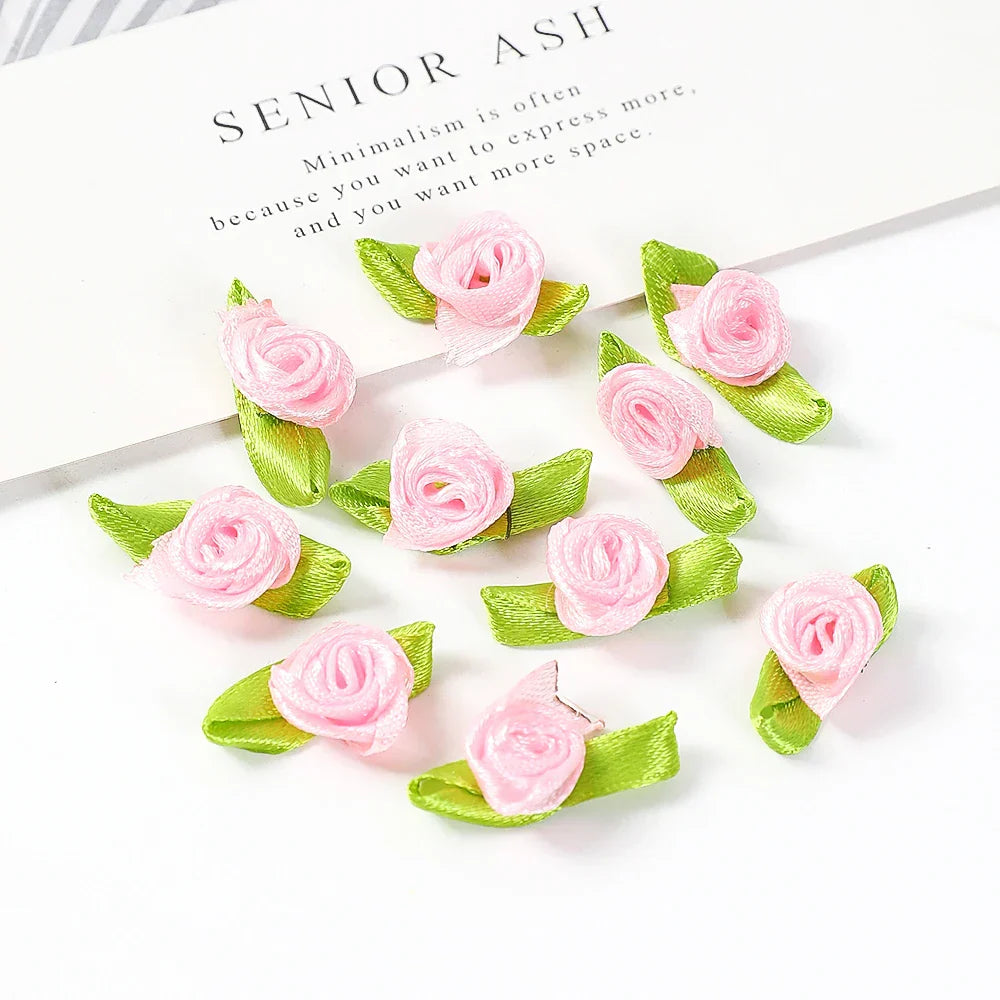 100PCS Mini Rose Artificial Flower Heads