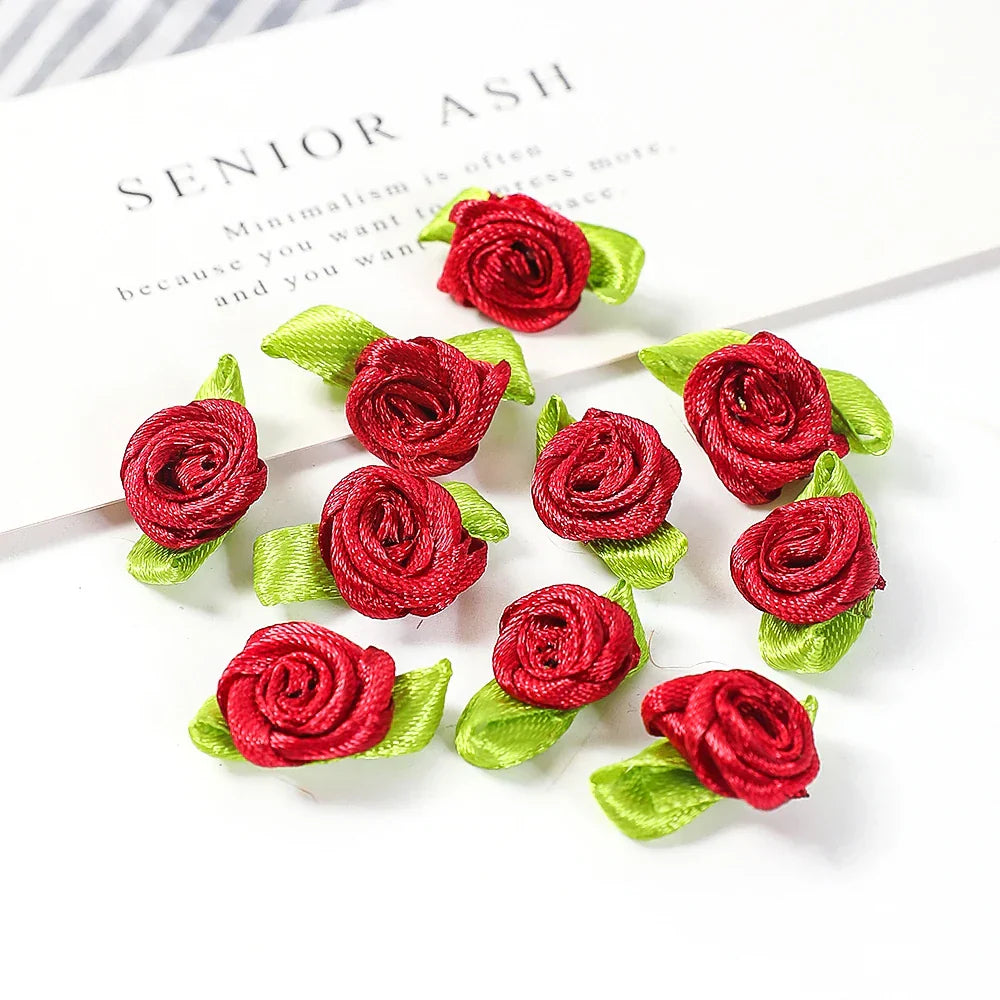 100PCS Mini Rose Artificial Flower Heads