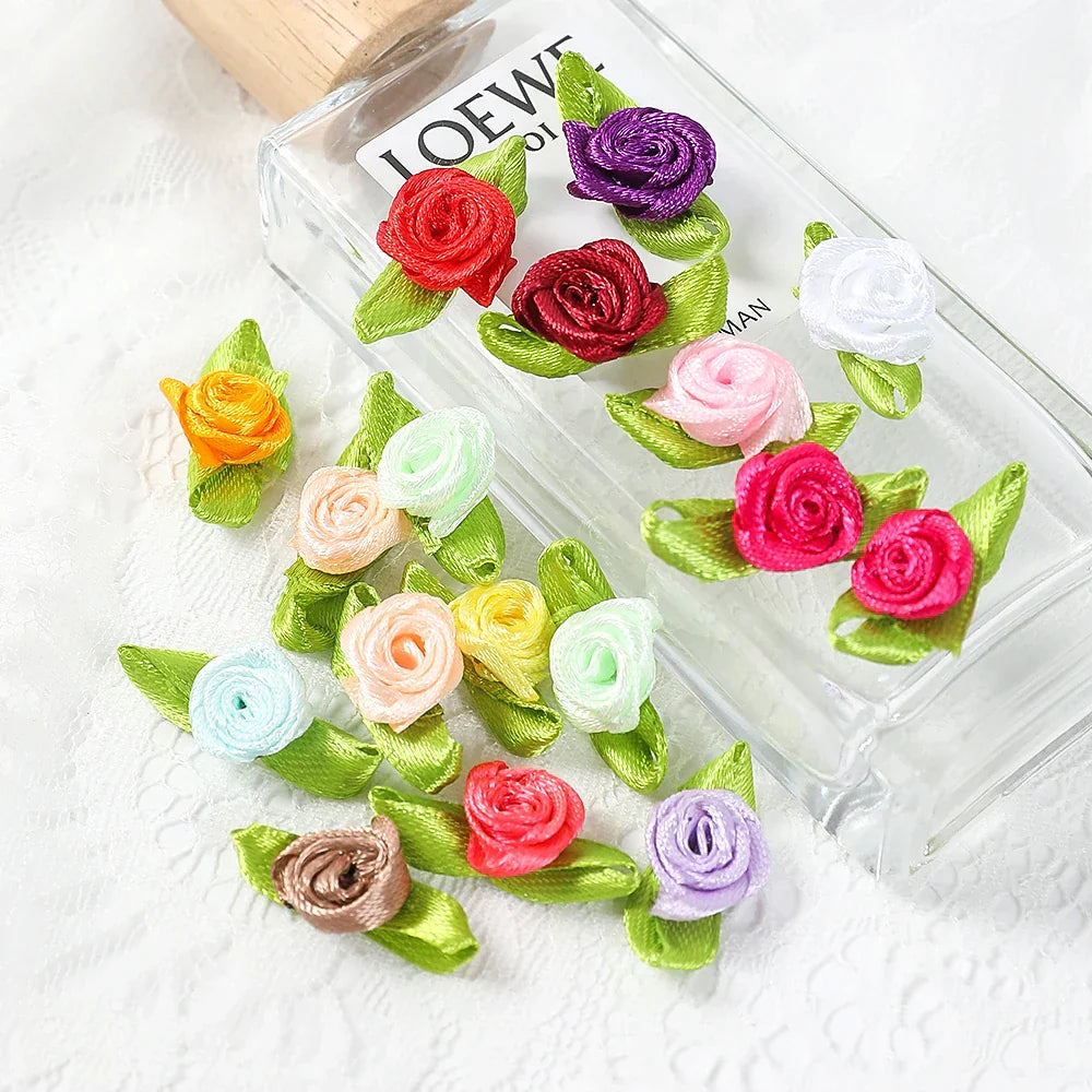 100PCS Mini Rose Artificial Flower Heads