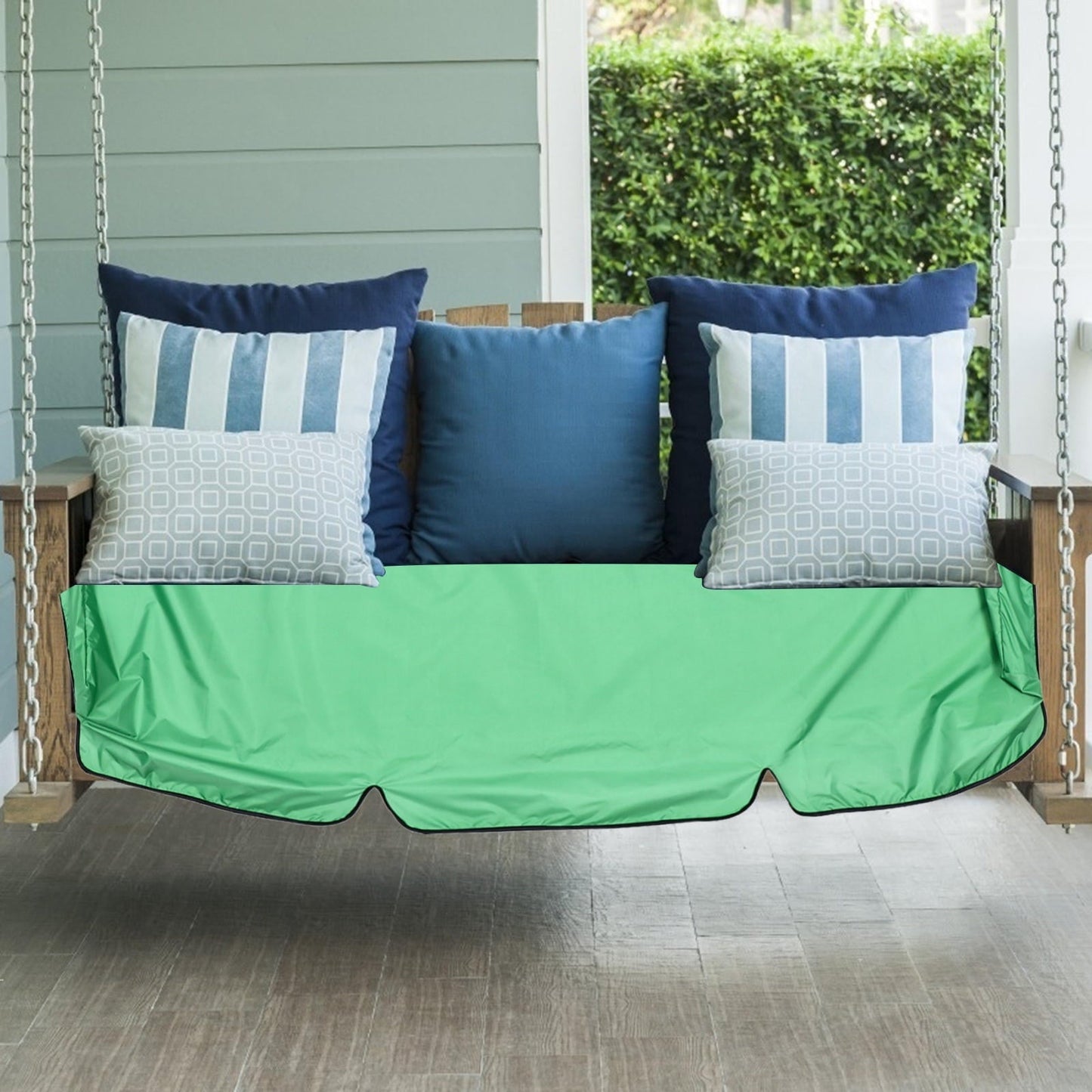 Homoyoyo Outdoor Dustproof Chair Cover Replacement Swing Seat 190T Polyester Green
