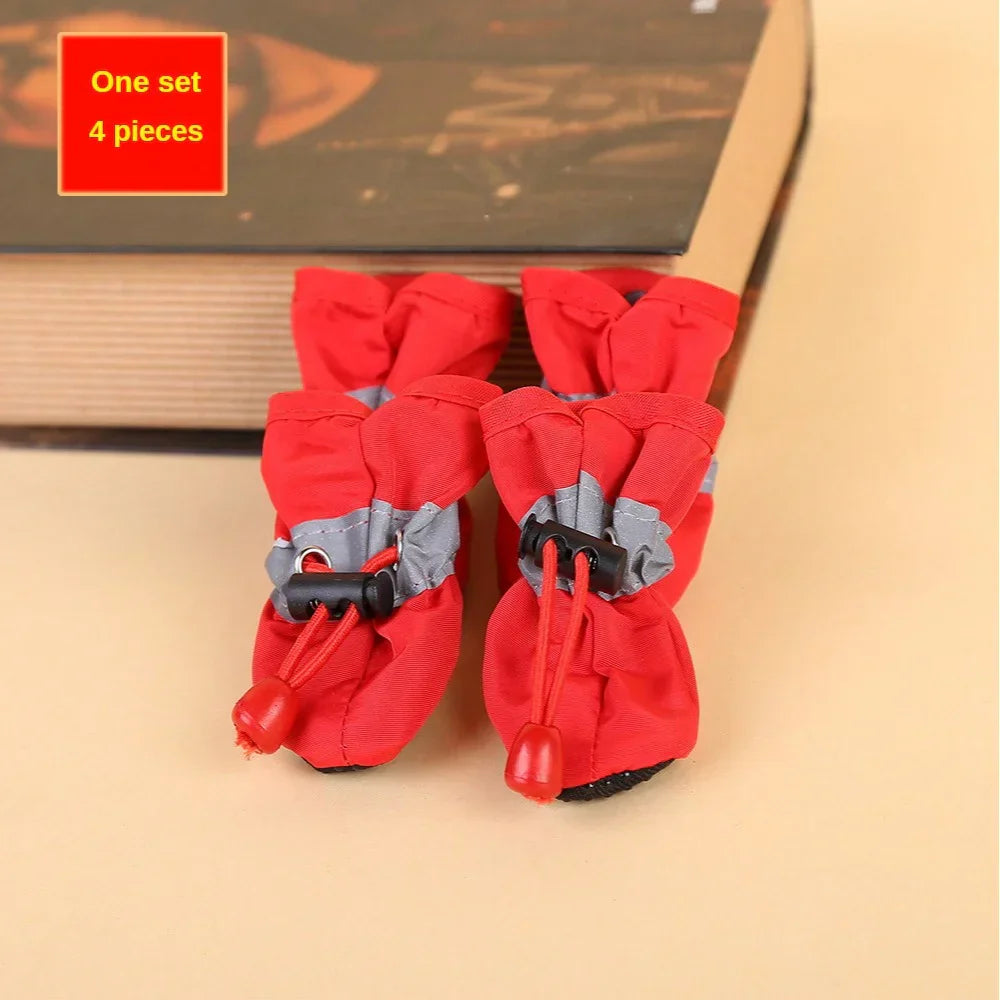 4pcs Water-Resistant Dog Shoes