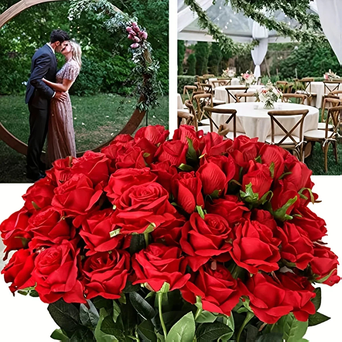 12pcs Artificial Rose Bouquet Décor