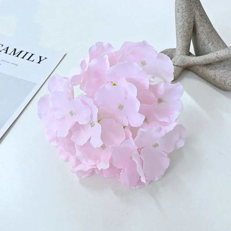 10PCS Silk Hydrangea Heads with Stems