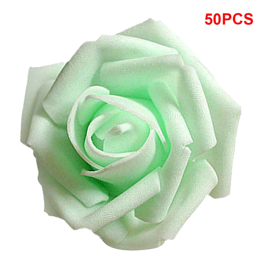 50PCS PE Foam Artificial Rose Flowers