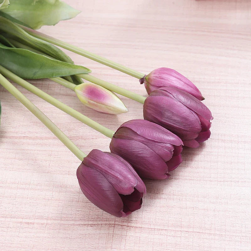 5PCS Real Touch Artificial Tulip Flowers