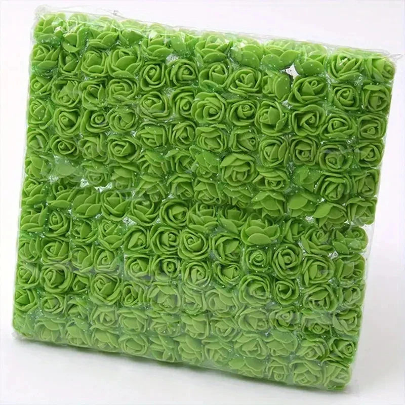 144pcs Mini Red Foam Rose Heads