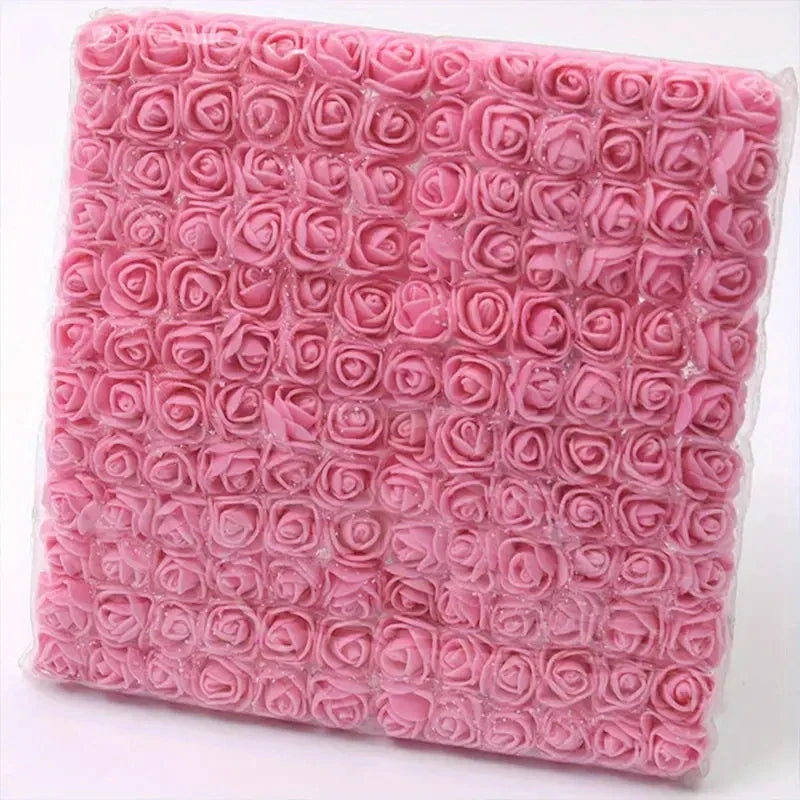144pcs Mini Red Foam Rose Heads