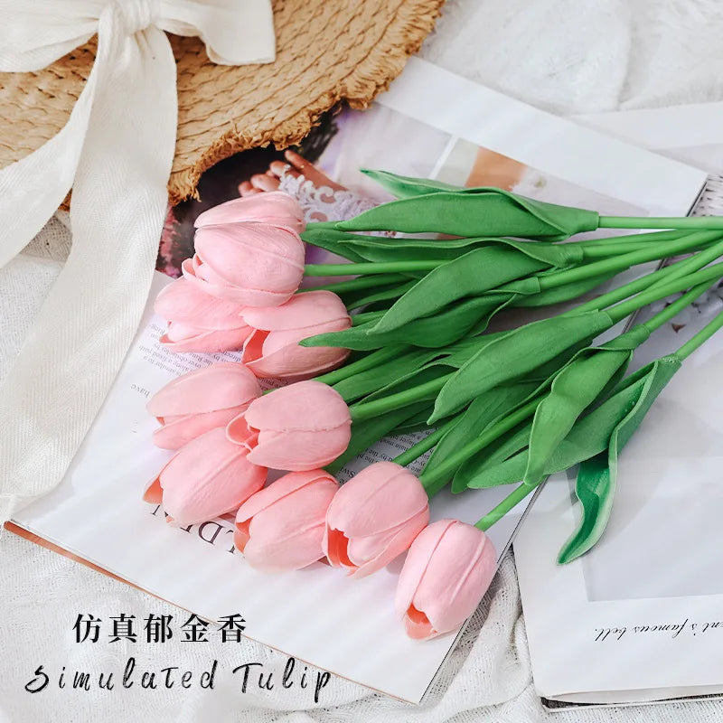 5 Bundles Real Touch Artificial Tulips