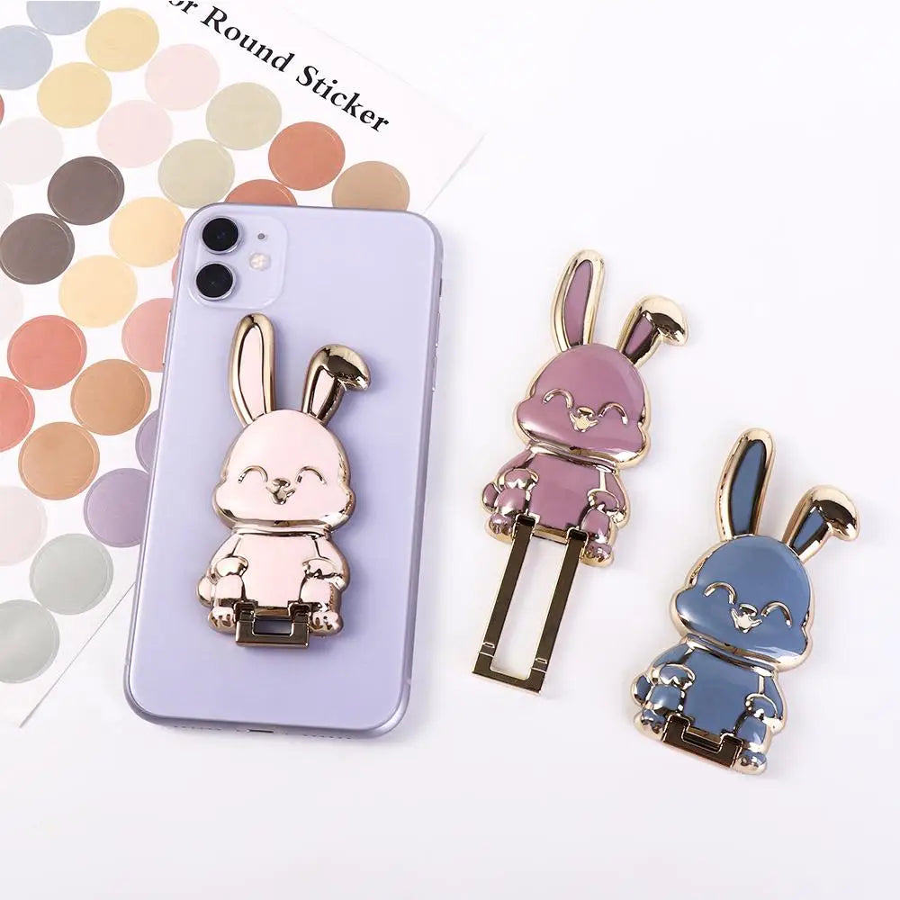 3D Rabbit Ring Buckle Car Phone Stand